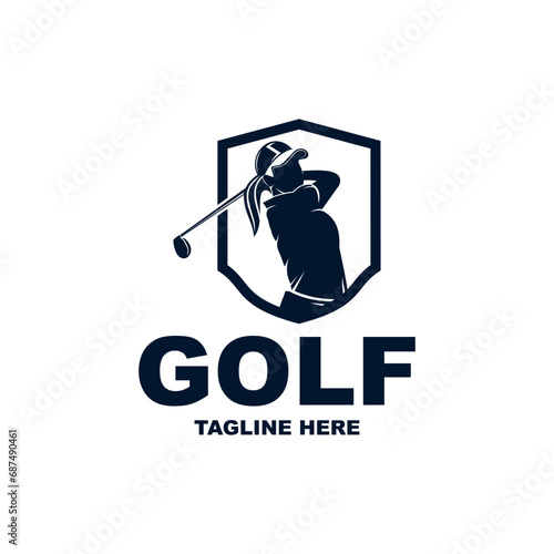 Women's golf sports logo design - vector illustration, women's golf sports emblem design. Suitable for your design need, logo, illustration, animation, etc.