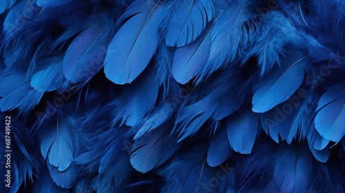 Blue feathers texture background