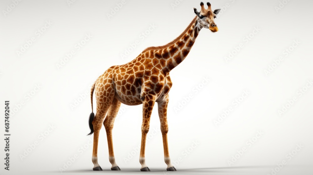 Obraz premium Giraffe isolated on a white background