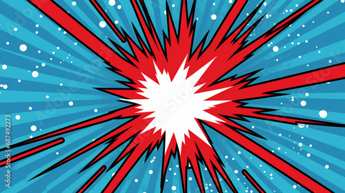 Explosive Comics Boom Backgrounds: Dynamic Hand-Drawn Vector Design with Vibrant Speech Bubbles - Perfect for Comic Book Illustrations and Retro Pop Art Graphic Displays. photo