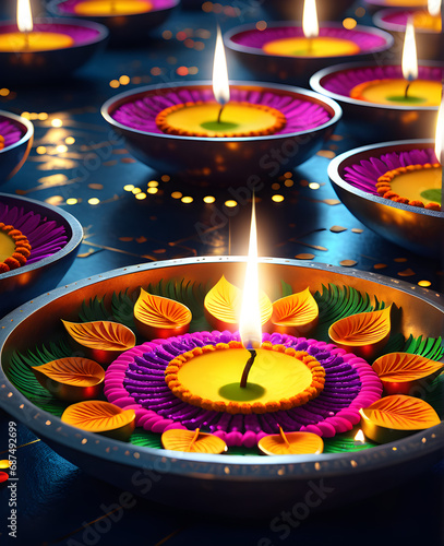 Diwali Radiance: Illuminating the Spirit of the Festival of Lights with Vibrant Celebrations. generative AI