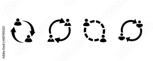 Set of replace persons vector icons. Switch account. Replacement user. Substitute people. photo