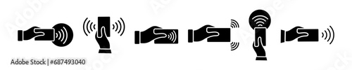 Set of contactless wireless payment vector icon. Pay for credit card. Contactless technology.