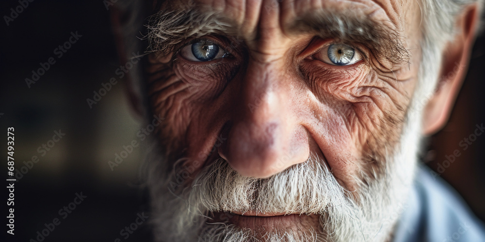 close-up portrait, elderly man with a twinkle in his eye, silver hair, wisdom etched face, soft diffused daylight close-up portrait, elderly man with a twinkle in his eye, silver hair, wisdom etched face, soft diffused daylight