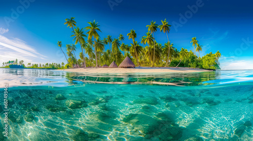 Serene Summer Paradise: Travel Concept with Tropical Island in Natural Background