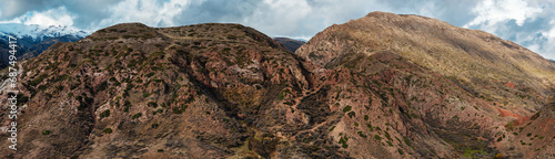 Picturesque panoramic landscape of mountains at autumn