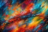 Vibrant abstract painting on a backdrop of canvas