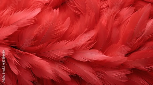 Red feathers texture background