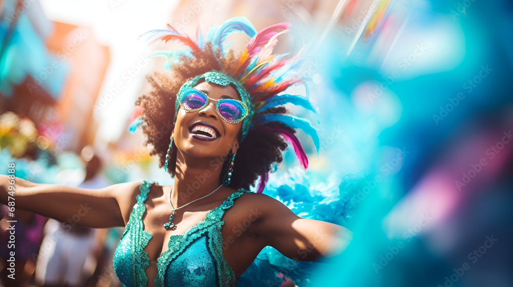 woman dancing at carnival in rio de janeiro