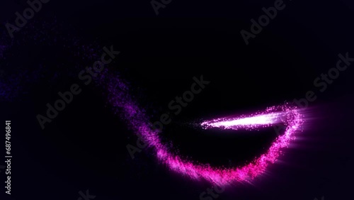Magic pink trail of particles. Space comet. The background.
