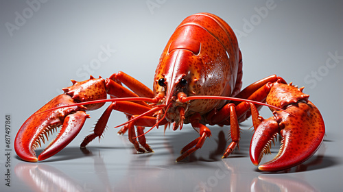 Boston lobster isolated on white background. generative ai photo