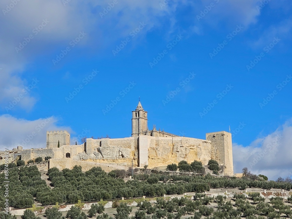 View of the Mota fortress in Alcala la Real, province of Jaen