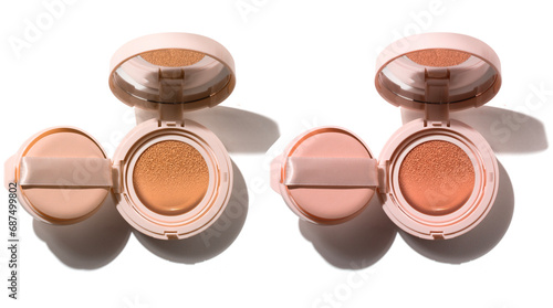 primer cc cream cushion foundation cosmetic makeup product mockup with smudge