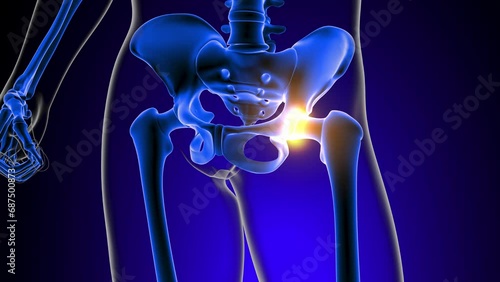 Hip joint pain Anatomy For Medical Concept 3D photo