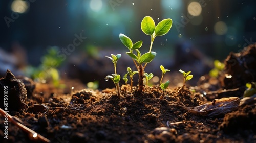 A young sprout emerging from the soil
