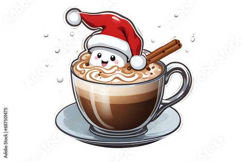 Wallpaper Mural Christmas Hot Chocolate Clipart Graphic.on white background. Torontodigital.ca
