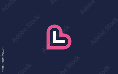 Letter bl with heart logo icon design vector design template inspiration photo