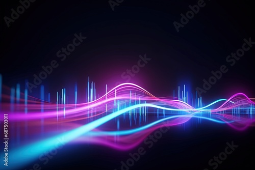 Cyber Motion Pink Blue Neon Fantasy Speeding Lights Abstract DataTransfer