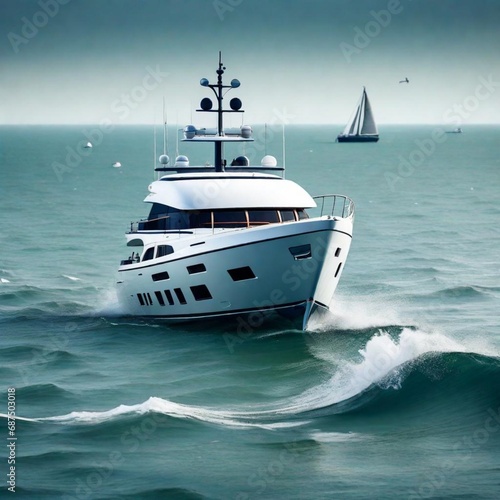 Yacht in sea near Brighton. ©      Zeeshu   