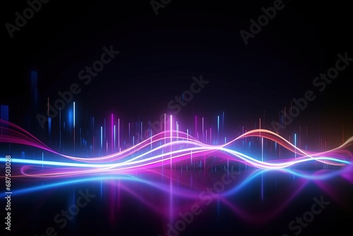 Cyber Motion Pink Blue Neon Fantasy Speeding Lights Abstract DataTransfer