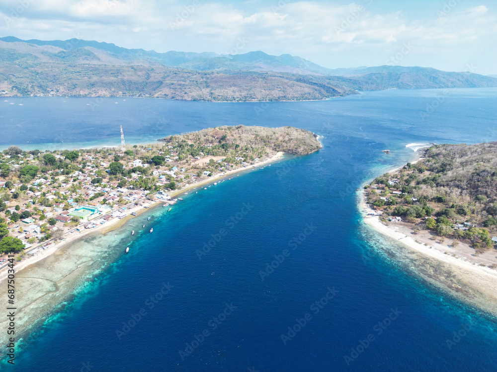 Indonesia Alor - Drone view Nuhakepa Island coast line