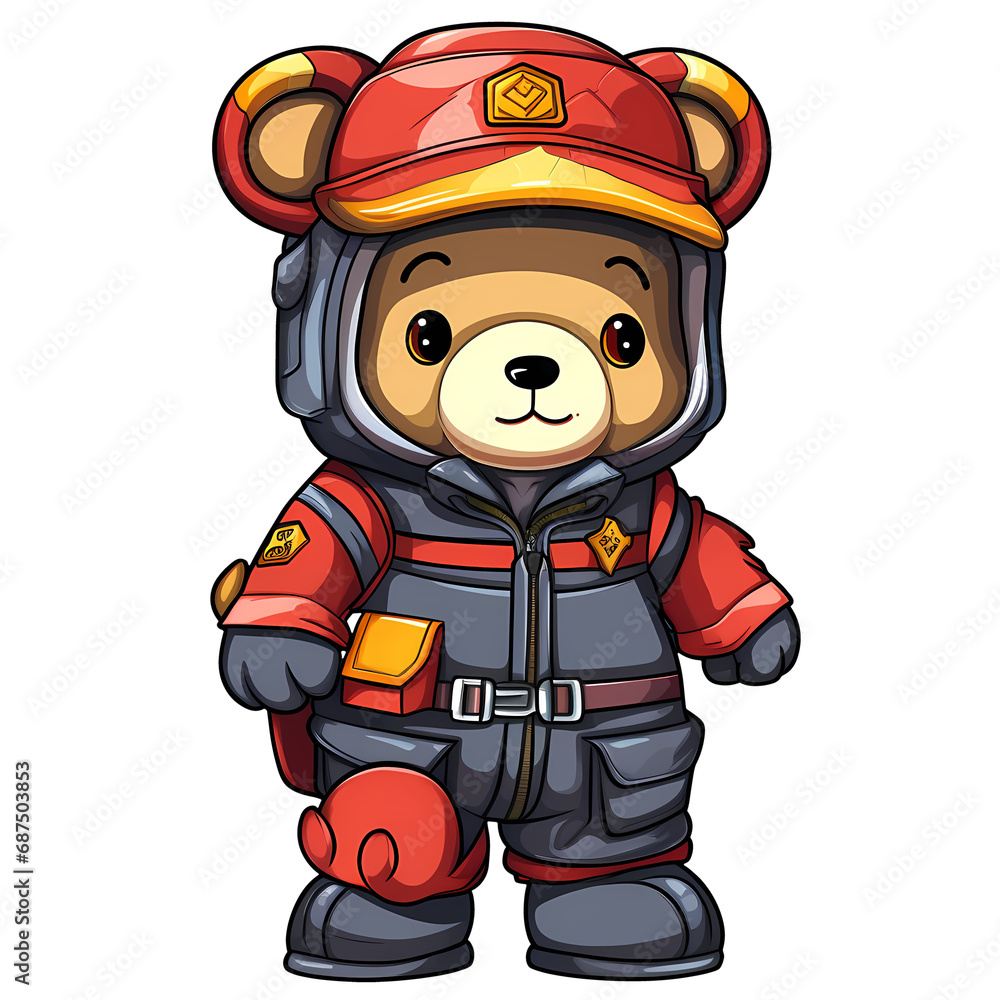 Cute Teddy Bear Firefighter Clipart Illustration Cute Teddy Bear Firefighter Clipart Illustration