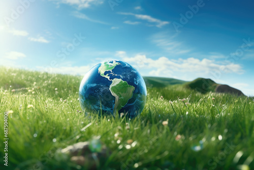 earth globe on grass