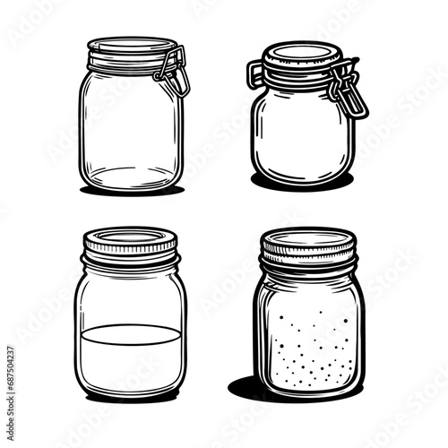Glass Jar Sketch Drawing.