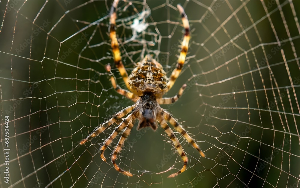 Macro closeup spider flora nature ai generative Macro closeup spider flora nature ai generative
