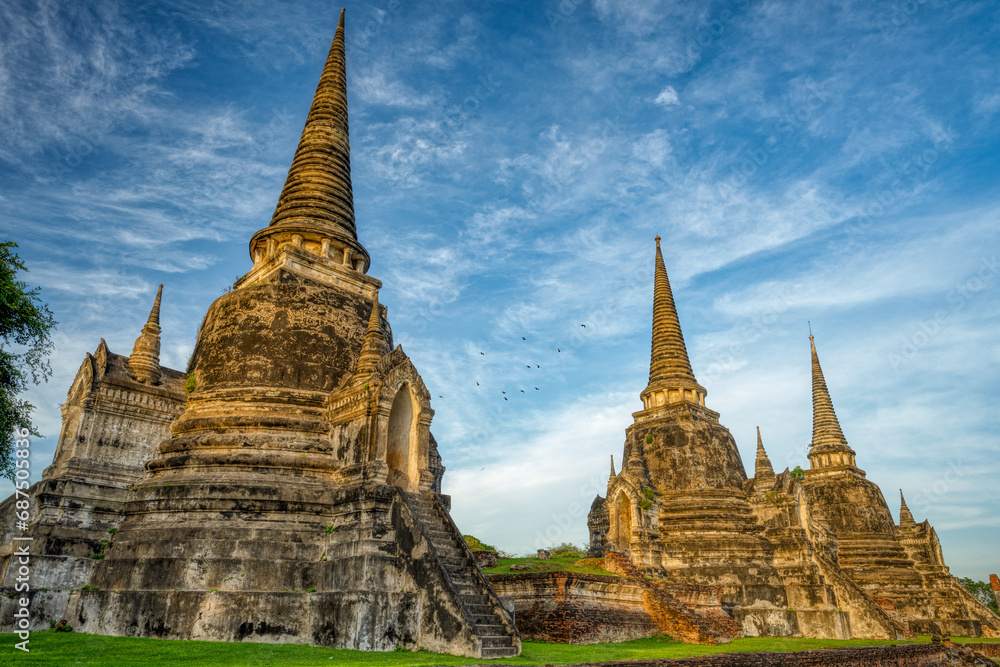 Wat Phra Si Sanphet in sunset