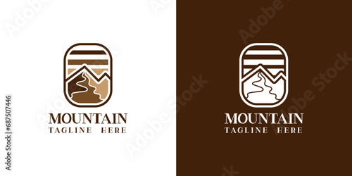 Mountain line logo
.Mountain Hilltop Nature. Universal creative premium symbol.