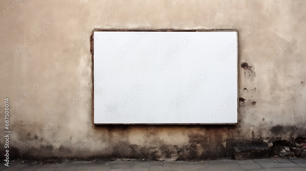 blank sign at a wall - nice background with space for text : Generative AI blank sign at a wall - nice background with space for text : Generative AI