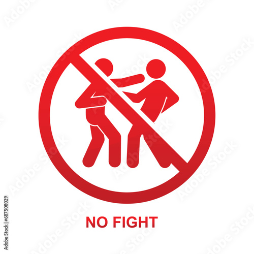 No fight sign isolated on background vector illustration.