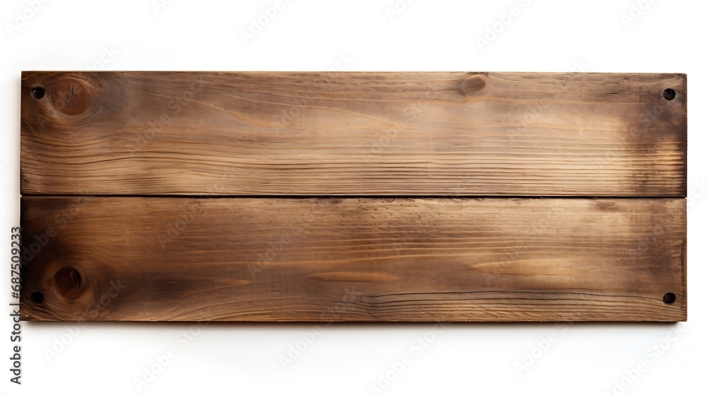 Wooden sign isolated over white background : Generative AI Wooden sign isolated over white background : Generative AI
