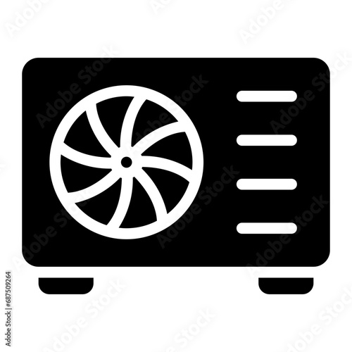 air source heat pump glyph icon