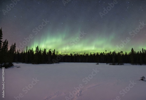 Boreal Ballet: Dancing Lights over Manitoba's Whiteshell Provincial Park photo