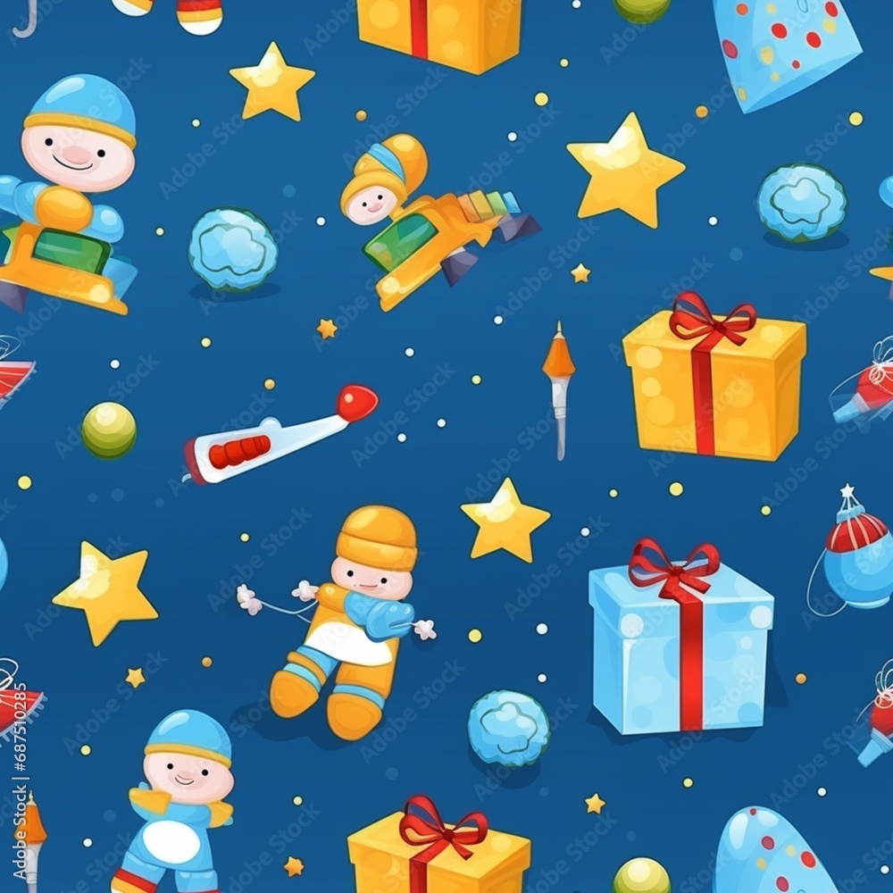 Naklejka premium Christmas Seamless pattern background1 - 29