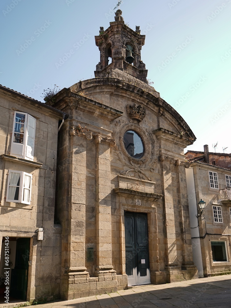 Church of 'Santa María do Camiño', neoclassical style, on the 'Rúa Travesa' in the city of Santiago de Compostela Santiago de Compostela, Galicia, Spain 10092023
