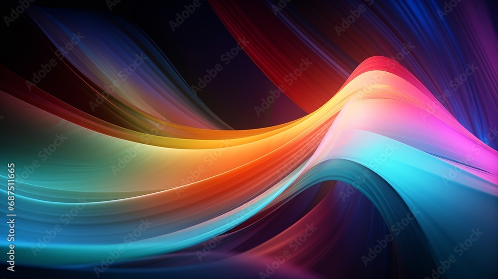 Obraz premium A stunning 3D render of an abstract multicolor spectrum : Generative AI
