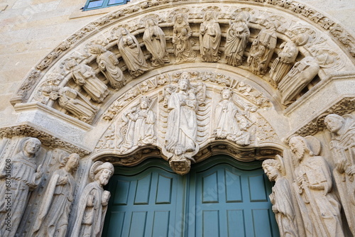 Doorway of the 'Colexio de San Xerome', a civil building in Santiago de Compostela, located on the southern side of Praza do Obradoiro
Santiago de Compostela, Galicia, Spain 10092023 photo