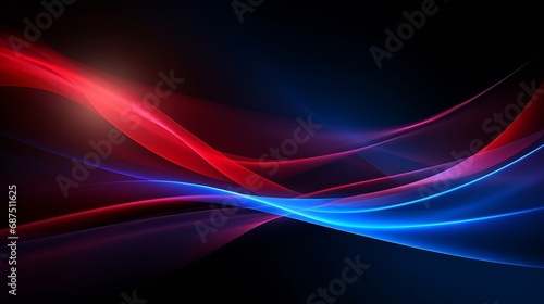 transparent red and blue light flare black background : Generative AI