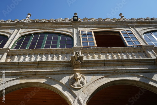 Cloister of the 'Colexio de Fonseca' on 'Rúa do Franco' street in Santiago de Compostela Santiago de Compostela, Galicia, Spain 10092023