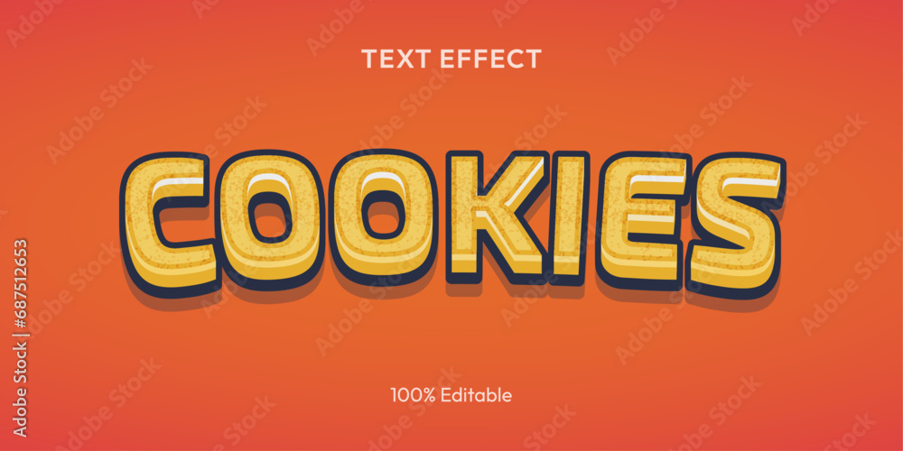 Cookies 3d vector text effect