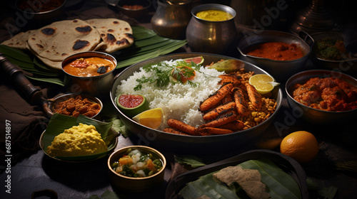 food photography of indian feast