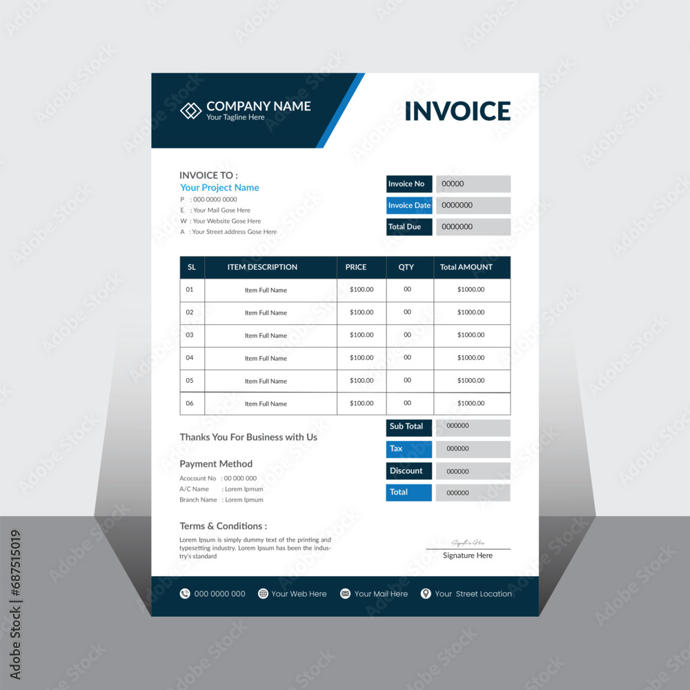 Vector creative modern invoice business template