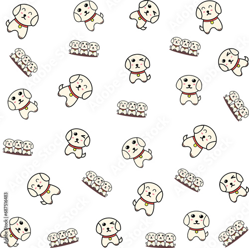 cute cartoon puppy seamless pattern for printing on various objects.