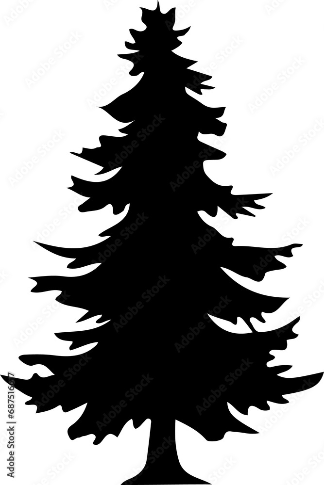 Christmas tree silhouette isolated on white Christmas tree silhouette isolated on white
