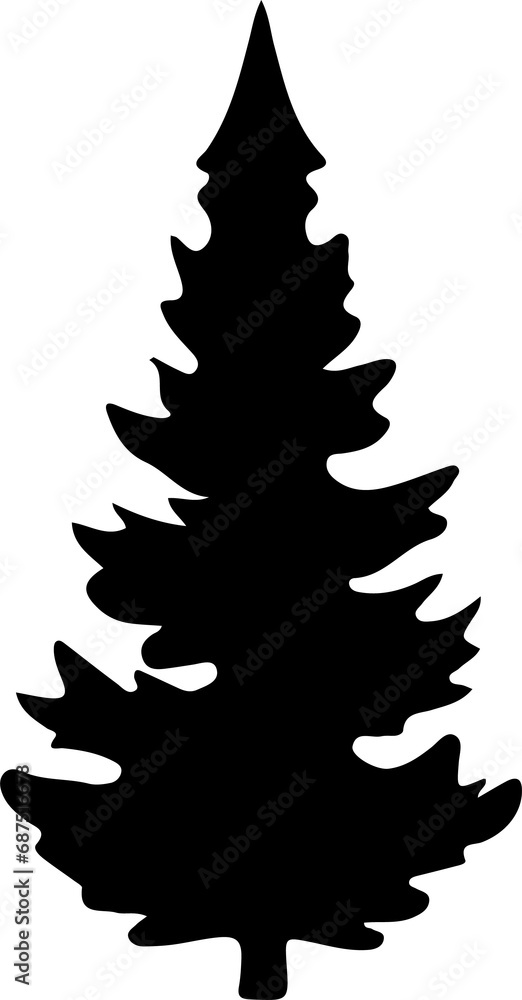 Christmas tree silhouette isolated on white Christmas tree silhouette isolated on white