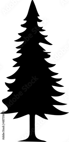 Christmas tree silhouette isolated on white