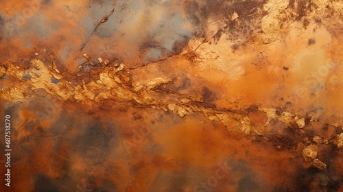 An image highlighting the beauty of an epoxy-coated wall with a liquid metal effect, showcasing shades of gold and copper.